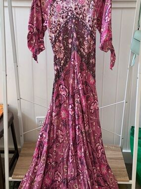 Jen's Pirate Booty Rose Pink Floral Boho Maxi Dress